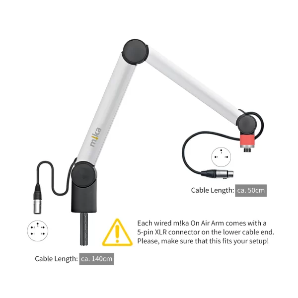 "ON AIR" Microphone Arm XS Aluminum (with XLR connectors installed)