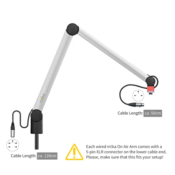 "ON AIR" Microphone Arm M Aluminum (with XLR connectors installed)