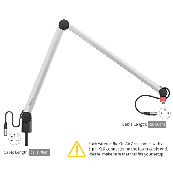 "ON AIR" Microphone Arm XL Aluminum (with XLR connectors installed)