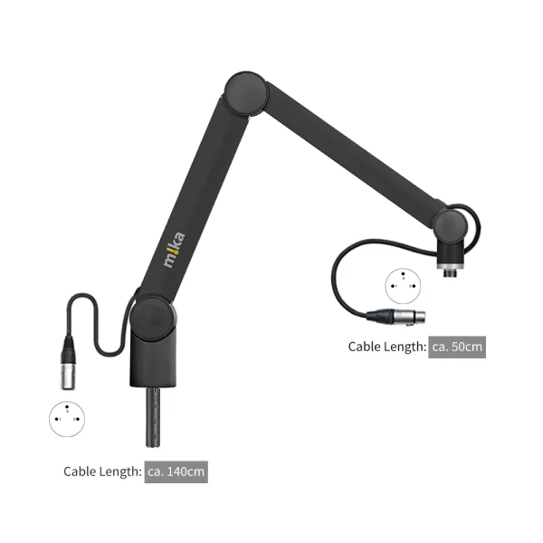 Microphone Arm XS Black (with XLR connectors installed)